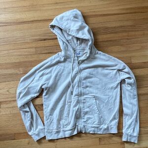 Mate Cream White Zip-Up Hoodie